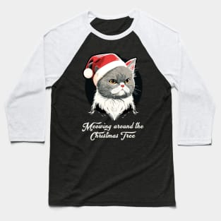 Cute Ugly Christmas Cat Gift Funny Cat Christmas Baseball T-Shirt